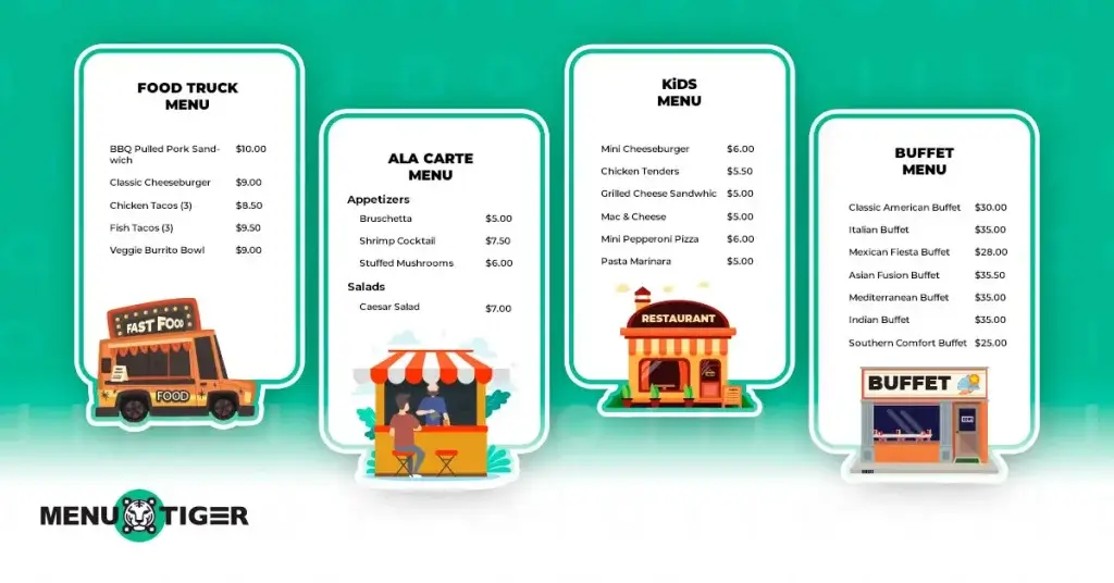 Different menus