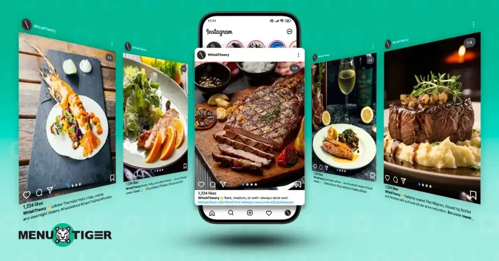 Instagram mockup for different dishes