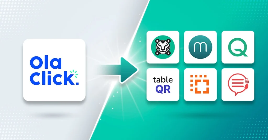Ola Click logo pointing to five restaurant system alternatives.